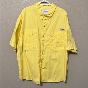 Columbia Men’s PFG short-sleeve button-down shirt 3X Yellow